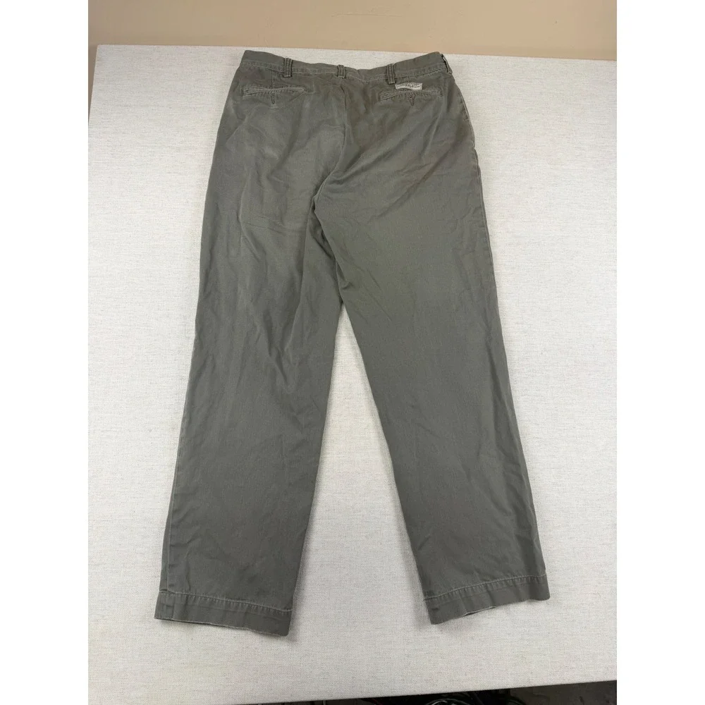 Polo Ralph Lauren Andrew Pant Mens 34x31 Olive Gray Pleated Cotton Chino Trouser